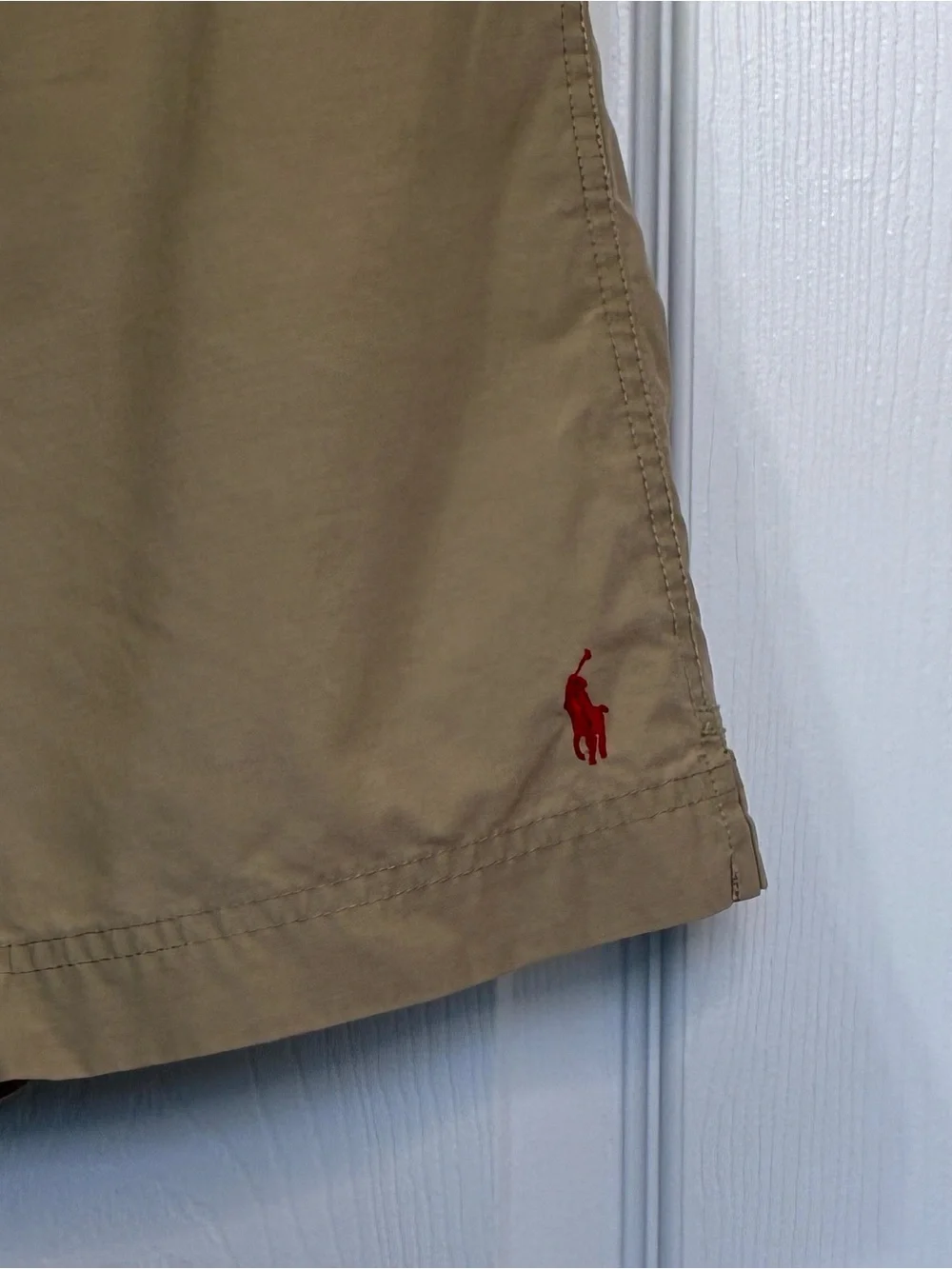 Vintage Polo Sport Ralph Lauren Swim Shorts Mens XL Beige Mesh Lined Pony Logo